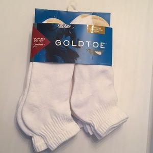 Gold toe cushioned cotton quarter socks 6 pair NWT